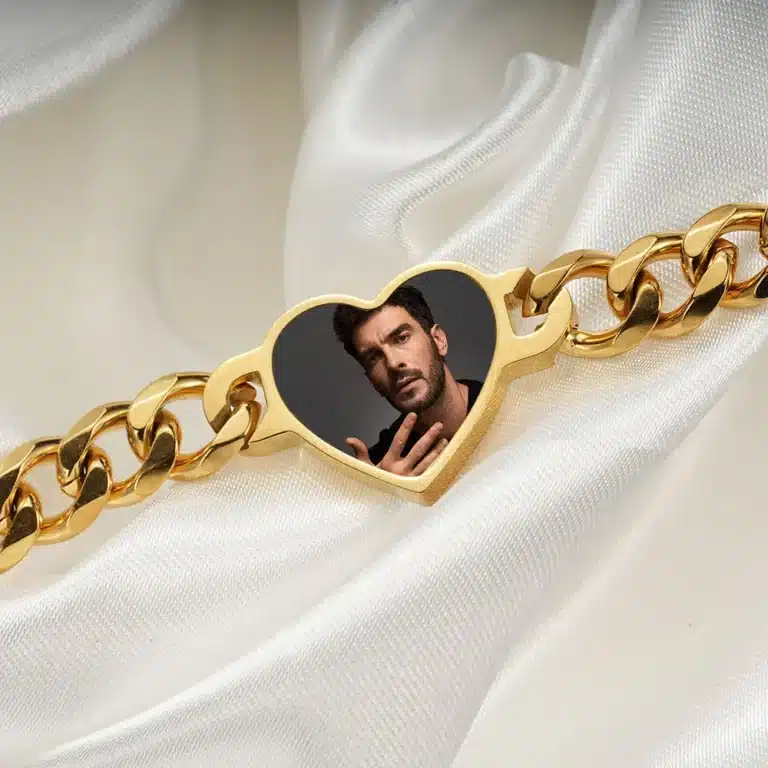 Bracelet couple personnalisable coeur souvenir 4