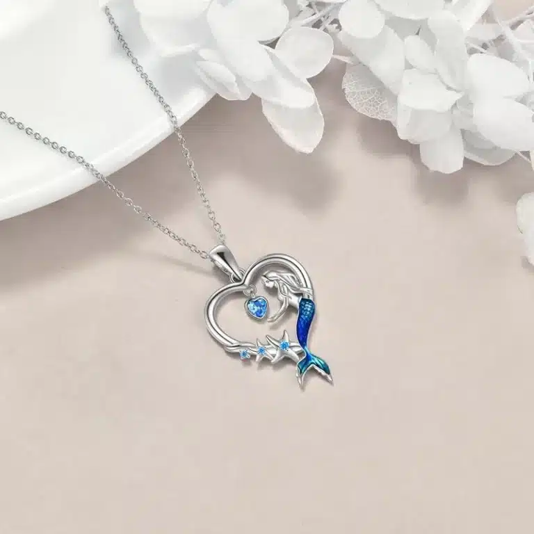 Collier femme coeur sirène 2