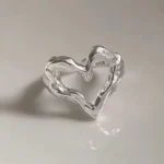 Bague femme coeur argent ajouré 1
