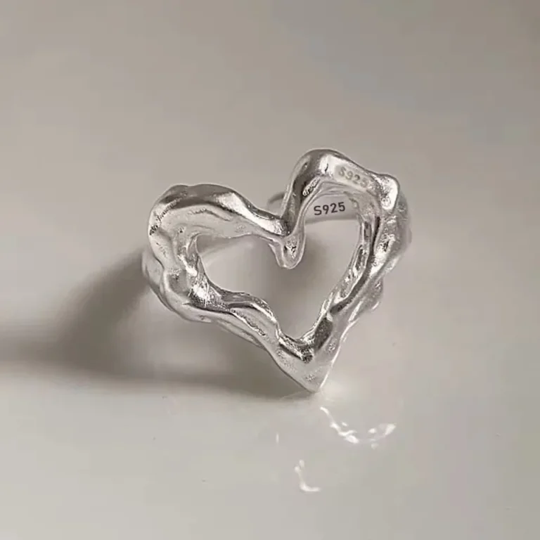 Bague femme coeur argent ajouré 1