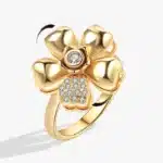 Bague femme anti stress marguerite dorée 2