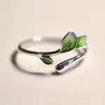 Bague de promesse feuilles vertes 1