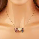Collier couple fille garçon coeur 2
