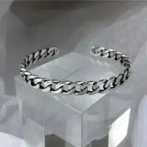 Bracelet jonc chaine cubaine mixte 1
