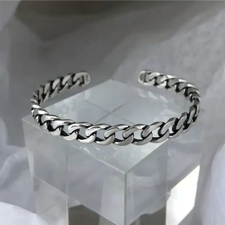 Bracelet jonc chaine cubaine mixte 1
