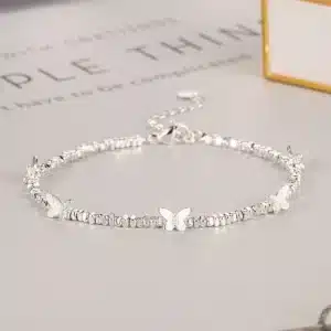 Bracelet fin argent petits papillons 1