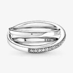 Bague femme triple rang argent brillant 1