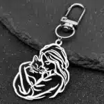 Porte-clés femme avec chat fermoir mousqueton 2