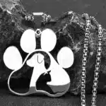 Collier couple patte de chien acier inoxydable 1