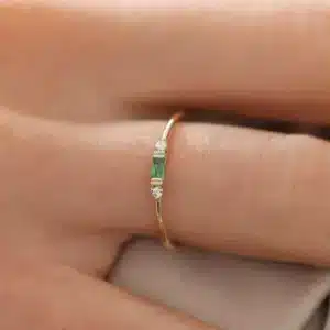 Bague de promesse fine colorée femme 1