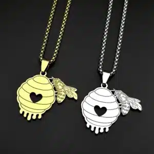 Collier couple ruche abeille 2