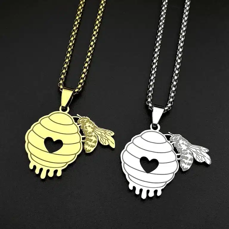 Collier couple ruche abeille 2