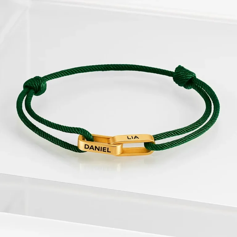Bracelets couple cordons personnalisés deux prénoms 2
