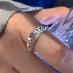 Bague cœur améthyste martelée 1