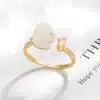 Bague lapin ajustable dorée