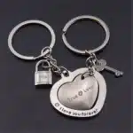 Porte-clés couple cœur cadenas clé 1