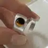 Bague femme géométrique oeil de tigre 1