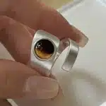 Bague femme géométrique oeil de tigre 1