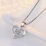 Collier femme coeur brillant strass 4