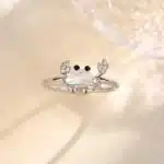 Bague femme crabe argenté 1