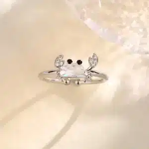 Bague femme crabe argenté 1