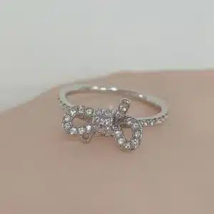Bague femme noeud brillant original 1