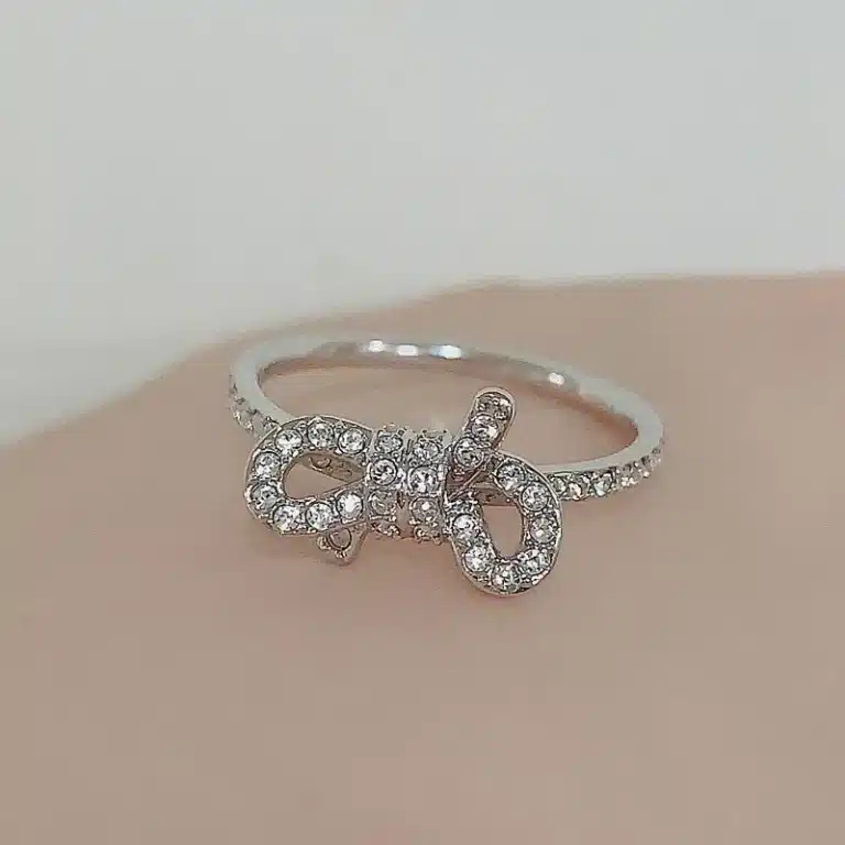 Bague femme noeud brillant original 1