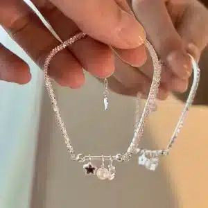 Bracelet tennis étoile perle papillon 1