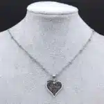 Collier couple femme coeur strass brillant 4