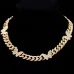 Collier femme grosse chaîne papillon brillant 6
