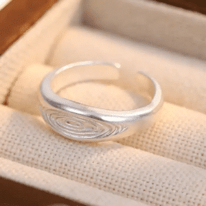 Bague femme style empreinte argent