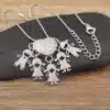 Collier femme coeur famille 1