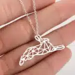 Collier femme lapin géométrique acier 1