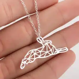 Collier femme lapin géométrique acier 1