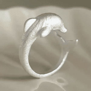 Bague femme dauphin argent
