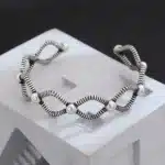 Bracelet double vagues géométrique moderne 1