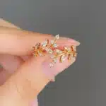 Bagues de promesse coréenne feuilles 5
