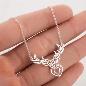 Collier femme cerf géométrique
