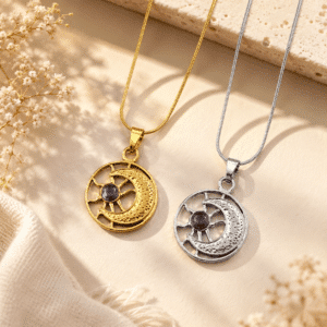 Collier couple soleil lune bohème