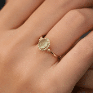 Bague femme cabochon turquoise argent doré