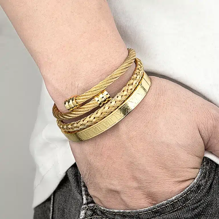 Bracelet homme multi rangs tressé 1