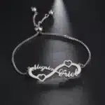 Bracelet femme infini prénoms cœurs 1