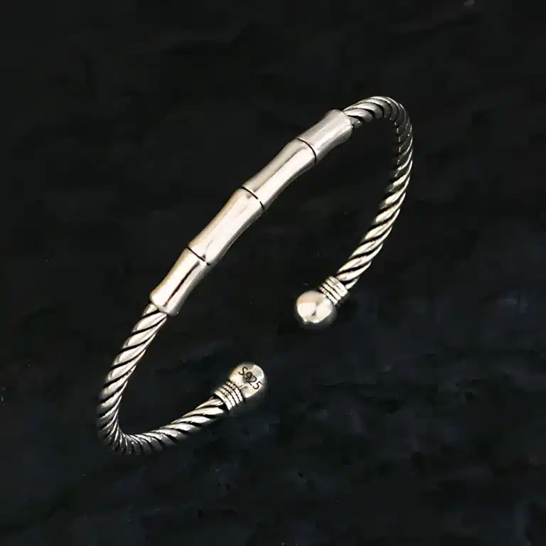 Bracelet jonc bambou torsadé 1