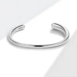Bracelet jonc ajustable argent femme 1