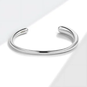 Bracelet jonc ajustable argent femme 1