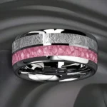 Bague femme rose zébrée 1