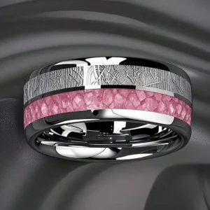 Bague femme rose zébrée 1