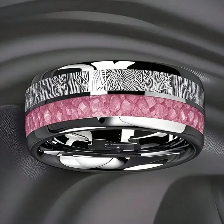 Bague femme rose zébrée 1