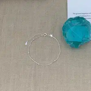 Bracelet femme argent étoile perles espacées 1