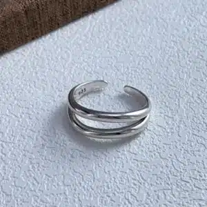 Bague femme double anneau 1